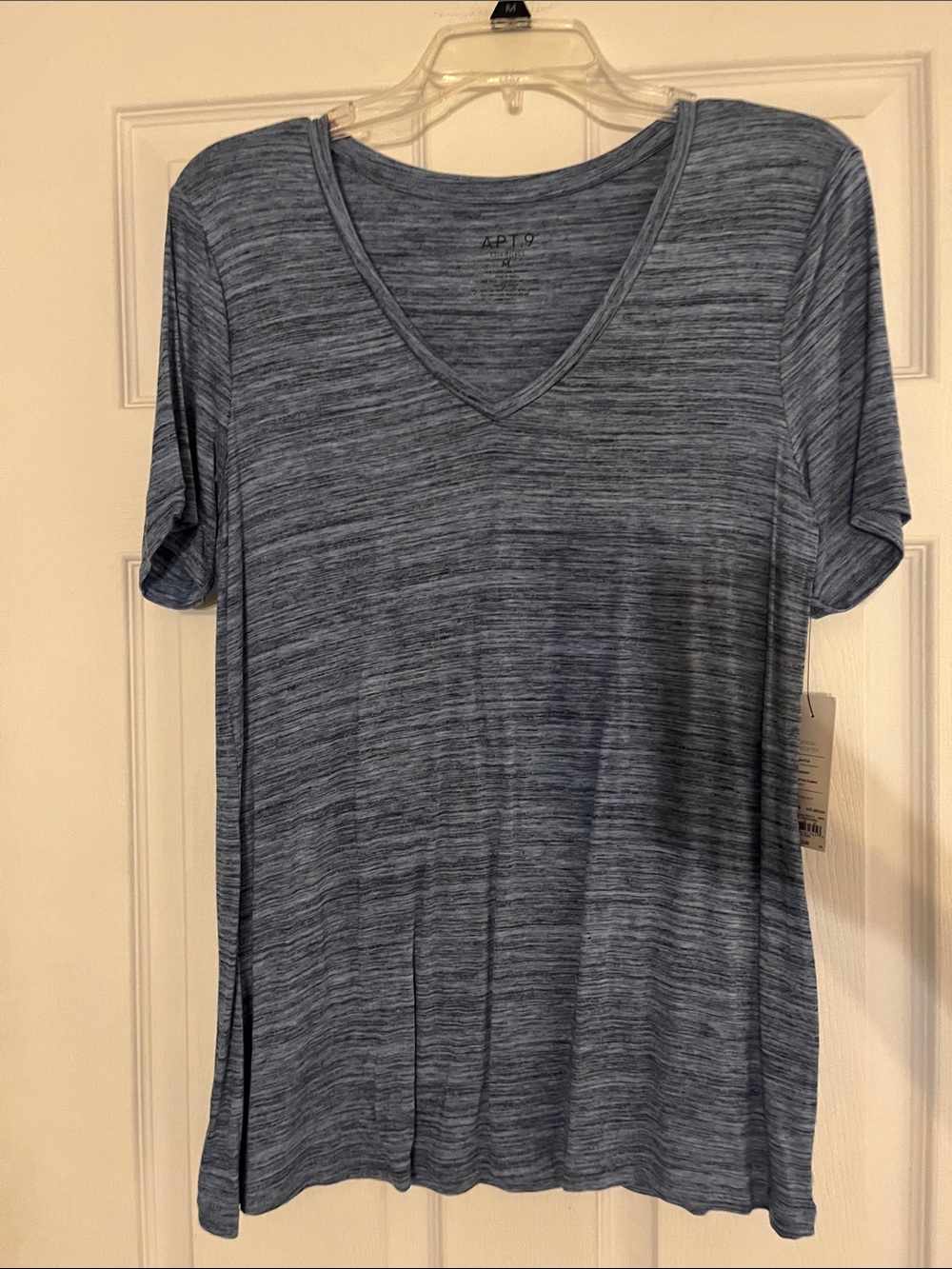 Apt. 9 Heathered Steel Blue V-Neck Short Sleeve Tee